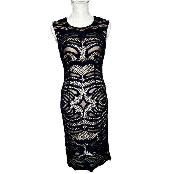 Bebe Lace Bodycon Midi Dress Size Small - Picture 1 of 9